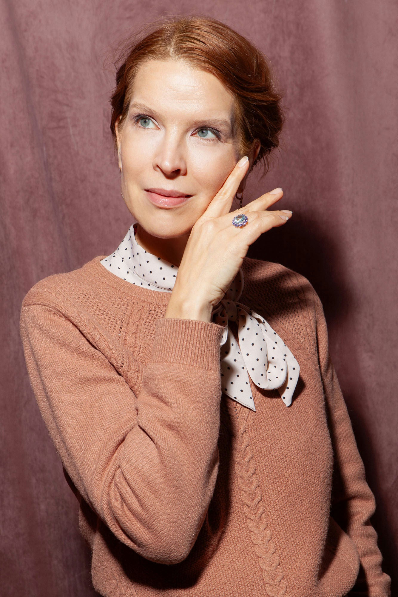 Cocktail ring in 14K white gold featuring 4.05 ct aquamarine and 1.70 ct tanzanite accents.