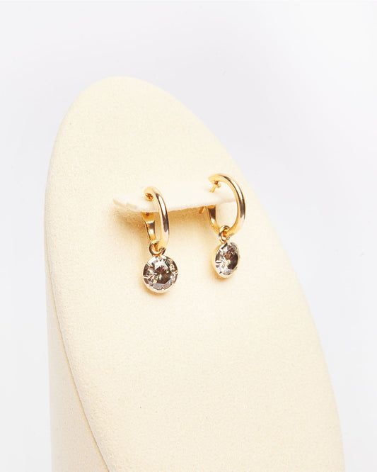 NOVI Jewelry 18K gold earrings with 2.29 ct round grey natural diamonds, SI1, GWLab certified elegant minimalist diamond earrings.