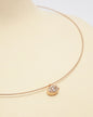 NOVI Jewelry gold choker necklace with 0.90 ct J color SI1 natural oval diamond, IGI certified, jewelry weight 4.2 g, gold weight 4.02 g, modern elegant diamond choker.