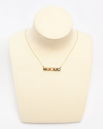 NOVI Jewelry 18K yellow gold pendant with 2.58 ct natural tourmalines and sapphires, IGI certified luxury gemstone jewelry.