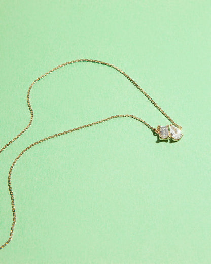 NOVI Jewelry 18K gold pendant necklace with 0.42 ct D/IF and 0.30 ct D/SI2 natural diamonds, IGI and GWLab certified elegant diamond necklace.