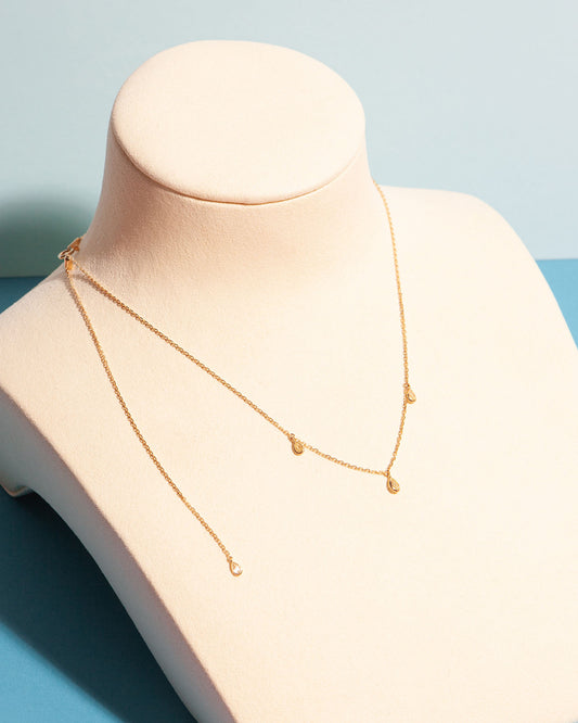 NOVI Jewelry 18K gold drop necklace with 0.29 ct pear-shaped fancy yellow natural diamonds, I1/SI2, IGI certified, delicate adjustable chain diamond necklace.