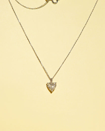 NOVI Jewelry heart-shaped pendant necklace with 1.01 ct K/I1 natural diamond, GWLab certified romantic diamond jewelry, 45 cm chain.
