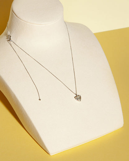 NOVI Jewelry heart-shaped pendant necklace with 1.01 ct K/I1 natural diamond, GWLab certified romantic diamond jewelry, 45 cm chain.