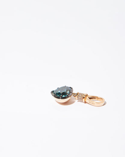 NOVI Jewelry 18K gold pendant with 11.15 ct heart-shaped blue zircon and natural brilliant-cut diamonds, IGI certified luxury gemstone jewelry.