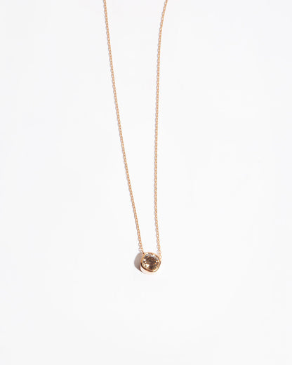 NOVI Jewelry 18K gold pendant with 1.01 ct light brown natural diamond, GWL certified contemporary diamond necklace.