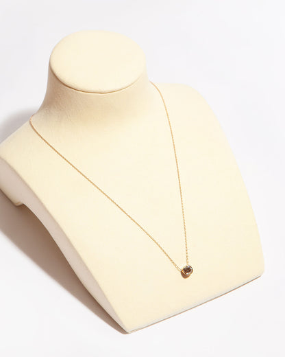 NOVI Jewelry 18K gold pendant with 1.01 ct light brown natural diamond, GWL certified contemporary diamond necklace.