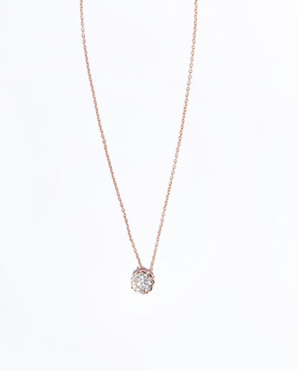 NOVI Jewelry gold pendant necklace with 2.01 ct J color SI2 natural diamond, GWL certified, jewelry weight 3.6 g, gold weight 3.2 g, classic prong-set diamond pendant.