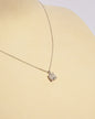 NOVI Jewelry pendant necklace with 1.01 ct E color natural diamond, I2, GWL certified, jewelry weight 1.6 g, gold weight 1.4 g, cushion-cut diamond pendant.