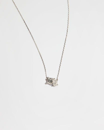 NOVI Jewelry 18K white gold pendant necklace with 0.67 ct natural diamonds, IGI and GWLab certified elegant diamond jewelry.