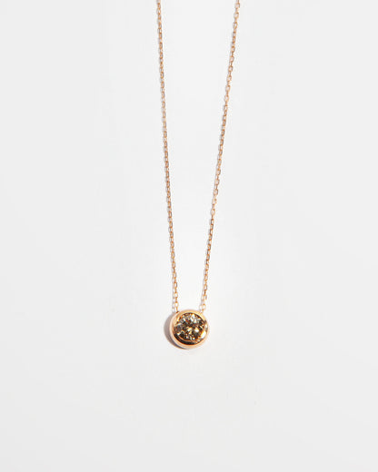 NOVI Jewelry 18K gold pendant necklace with 0.33 ct fancy intense brown natural diamond, IGI certified elegant diamond jewelry.