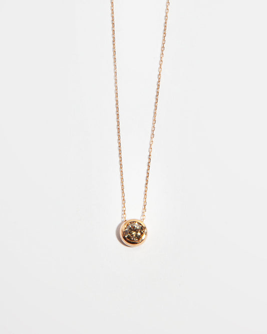 NOVI Jewelry 18K gold pendant necklace with 0.33 ct fancy intense brown natural diamond, IGI certified elegant diamond jewelry.