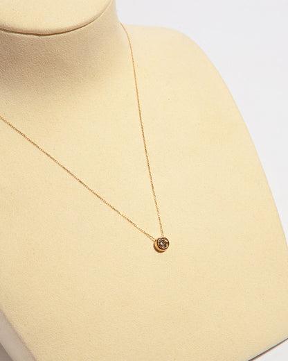 NOVI Jewelry 18K gold pendant necklace with 0.33 ct fancy intense brown natural diamond, IGI certified elegant diamond jewelry.