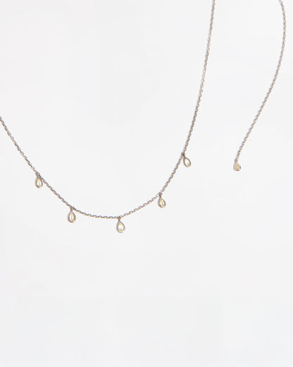NOVI Jewelry 18K white gold drop necklace with 0.49 ct pear-shaped fancy yellow natural diamond, I1-SI2, IGI certified elegant diamond jewelry.