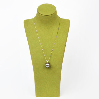 NOVI Jewelry platinum PT900/850 necklace with 15 mm Japanese pearl and 0.3 ct G VS2 diamond, CGL certified luxury pearl pendant.