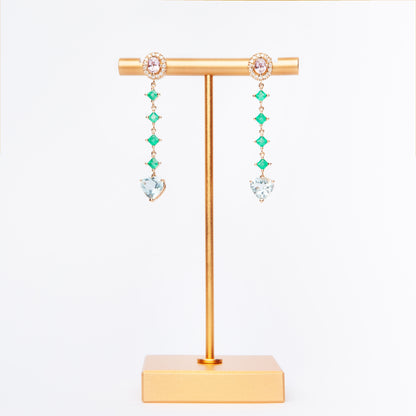 Aquamarine & Gemstone Drop Earrings