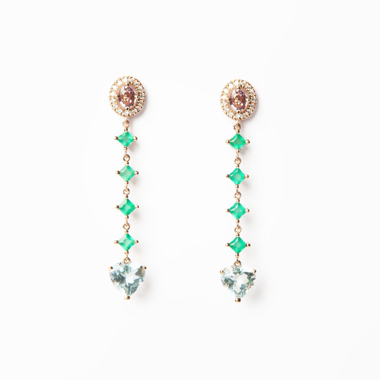 Aquamarine & Gemstone Drop Earrings