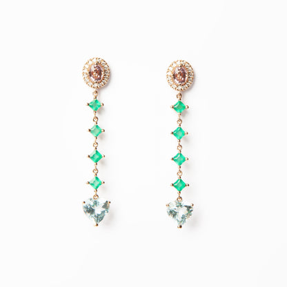 Aquamarine & Gemstone Drop Earrings