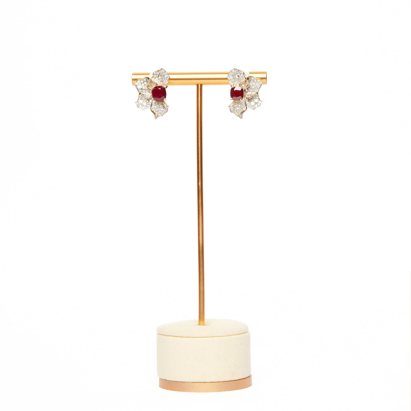Ruby & Diamond Earclips