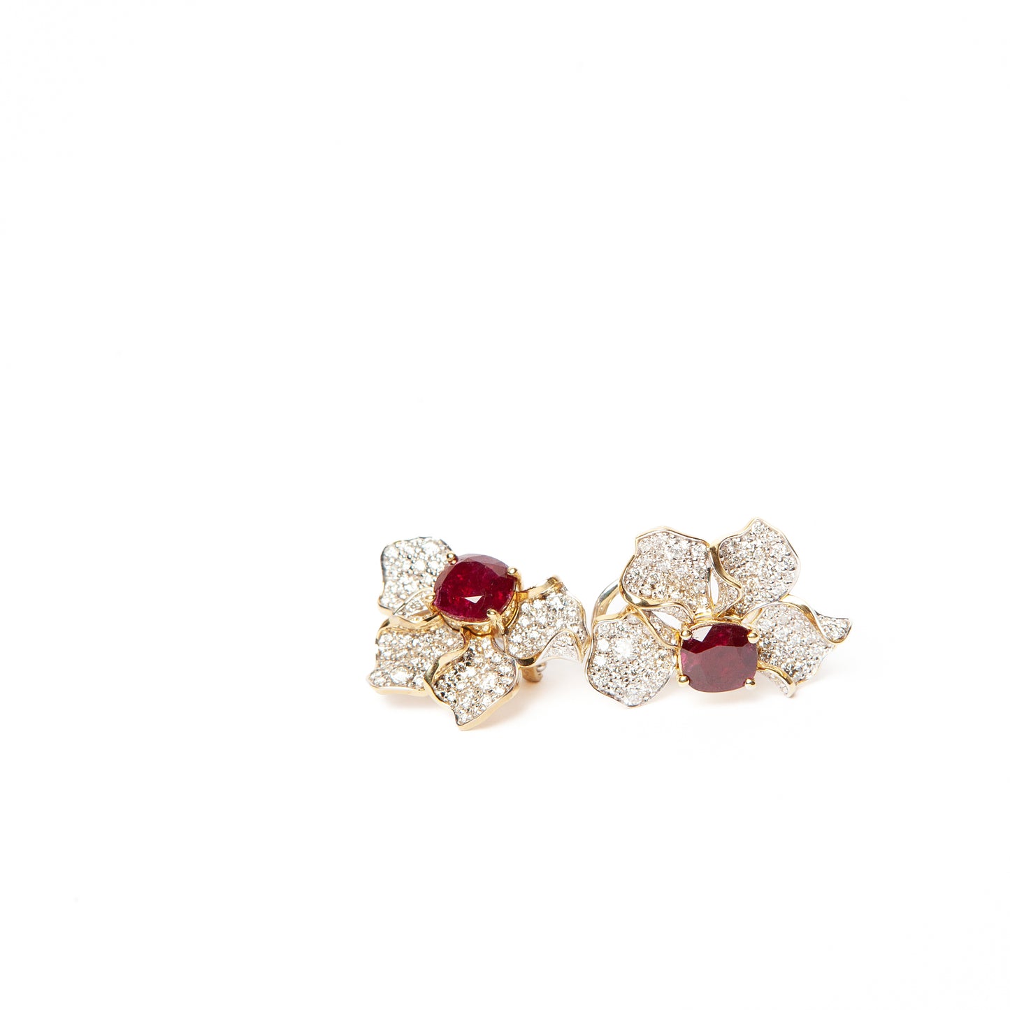Ruby & Diamond Earclips