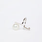 NOVI Jewelry 18K white gold ring with 11 mm pearl and 0.07 ct diamond, contemporary elegant pearl and diamond ring.