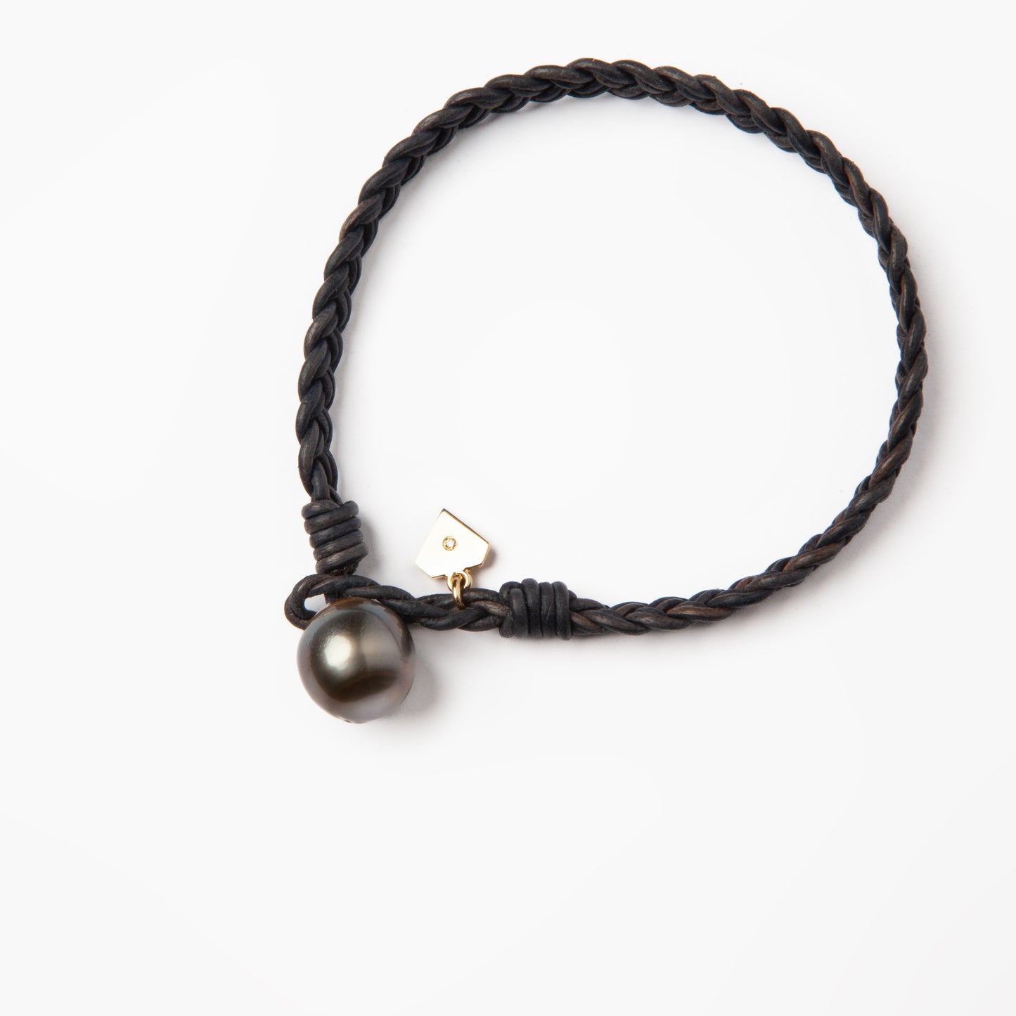 Leather Bracelet with Pearl